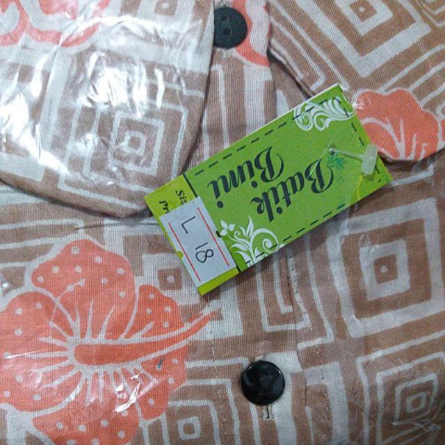 Griyabatikbimi Blouse Batik Anak Perempuan Lengan Panjang Size M Usia 7-8 Tahun