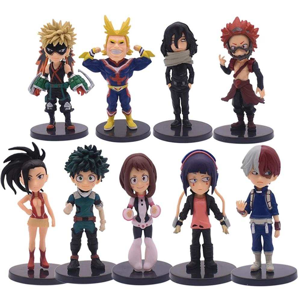 Figure Mainan Agustina Bahan PVC 9Pcs/Set Action Figure Gambar Age of Heroes Midoriya Izuku Model Anime