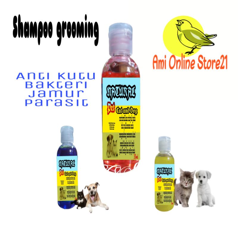 SHAMPOO GROOMING ANTI BAKTERI KUTU KUCING ANJING NATURAL 30ml ANEKA AROMA