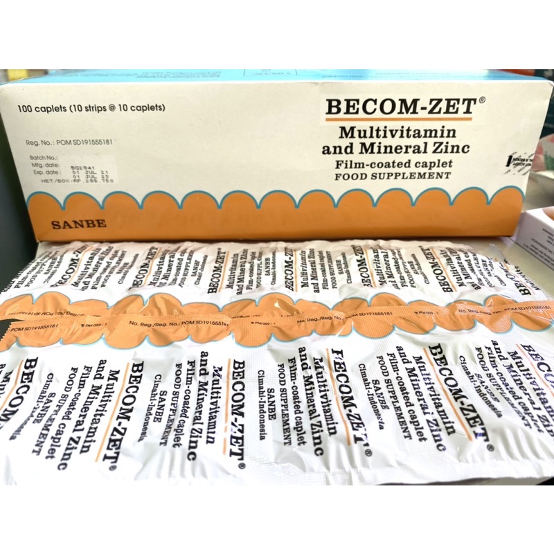 BECOM ZET ORI 100% 10 tablet BECOM-ZET BECOMZET Multivitamin VITAMIN C Zinc