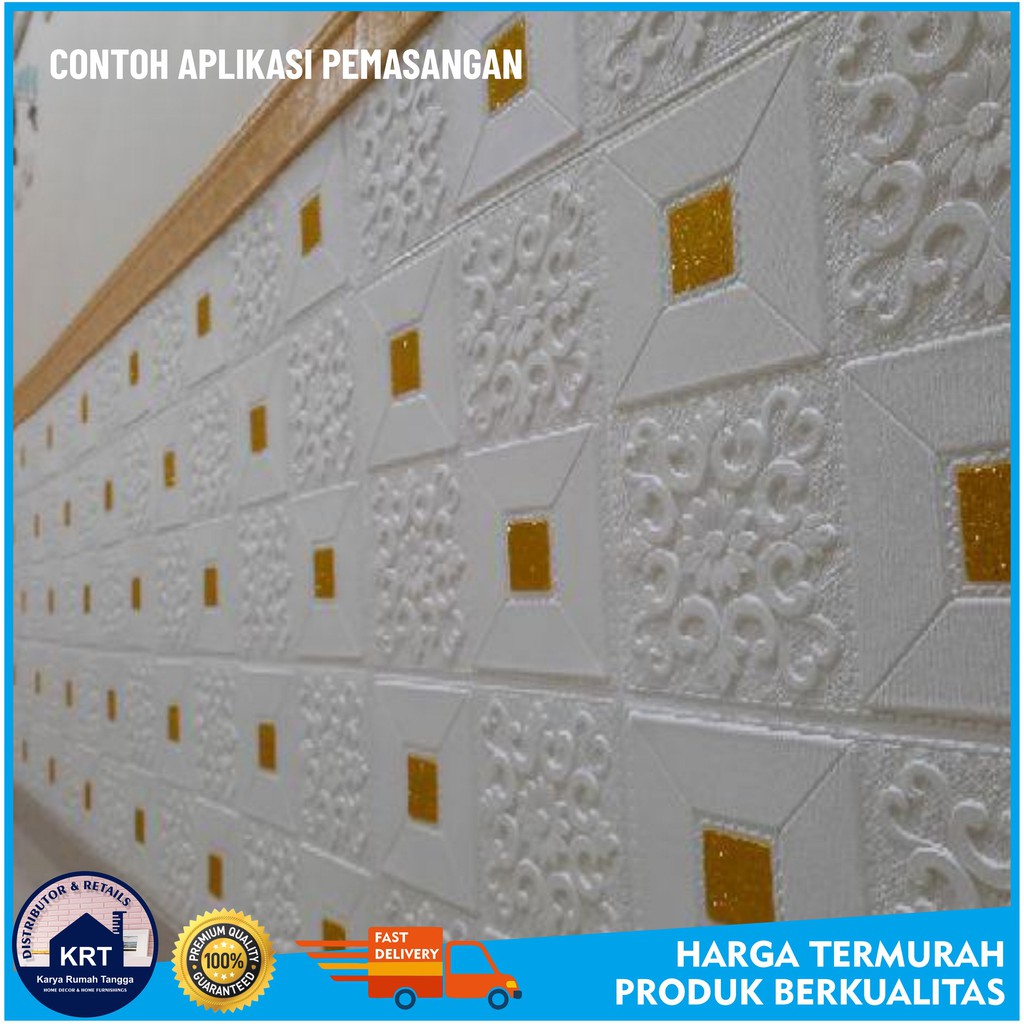 BATIK KRISTAL 70X70cm | Wallpaper Foam 3D Sticker Dinding Hiasan Dekorasi Kamar Tidur Plafon Wallfoam Kedap Peredam Suara-1