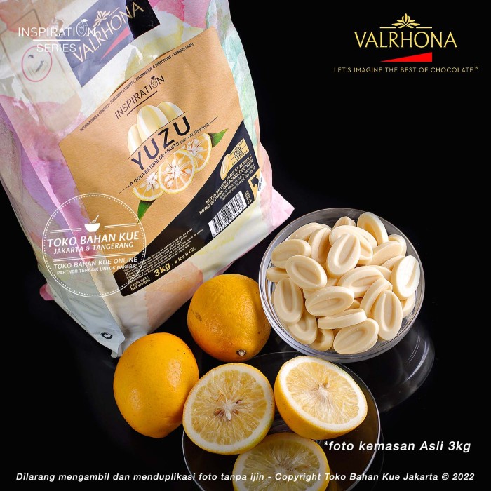 

Valrhona Couverture Chocolate Inspiration YUZU 100gr Rasa Jeruk LEMON