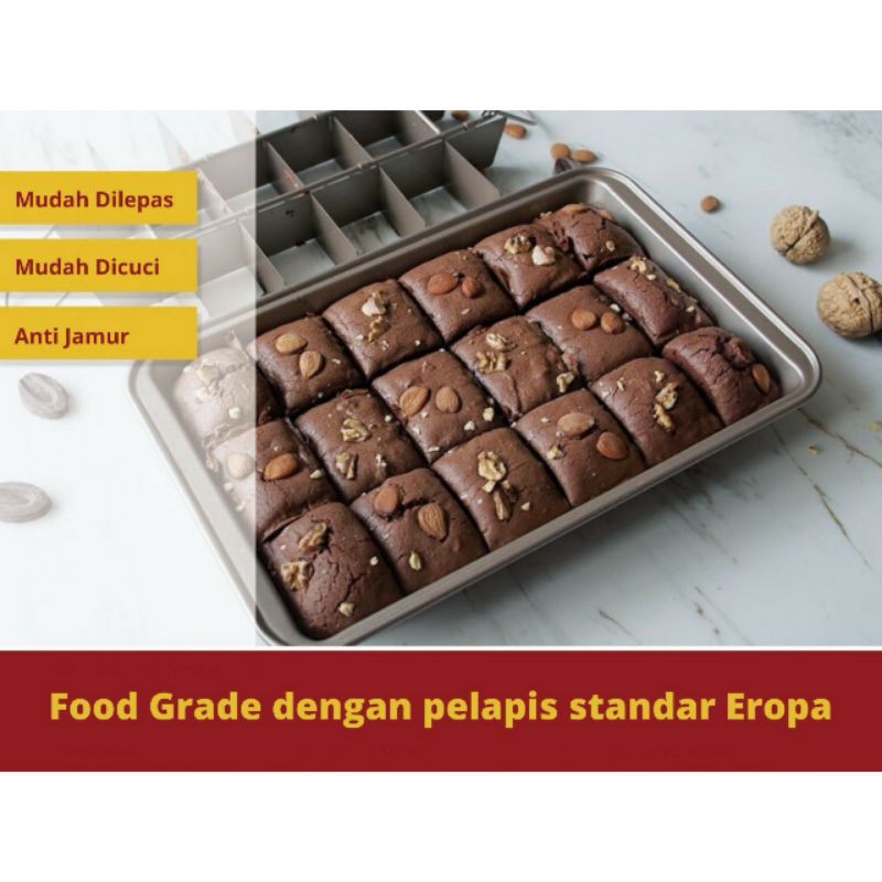 Loyang Brownies sekat Cetakan kotak- loyang roti