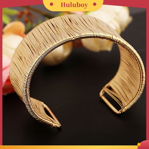 Hu Hu Hu Hu Hu Alat Bantu Pasang Kacamata♡ Gelang Lengan Atas Handmade Model Terbuka Bahan Alloy Warna Emas / Silver Untuk Wanita