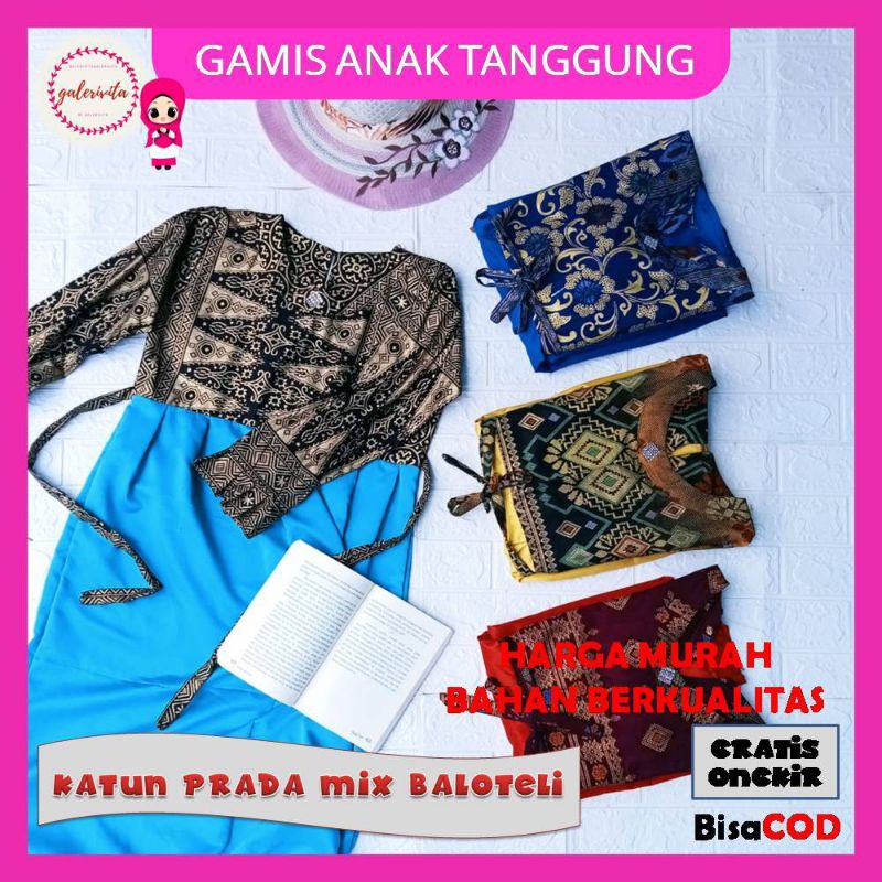 Gamis Anak Katun Batik Baloteli/Gamis Anak Tanggung Umur 12 - 15 Tahun/Gamis Anak RemajaA298