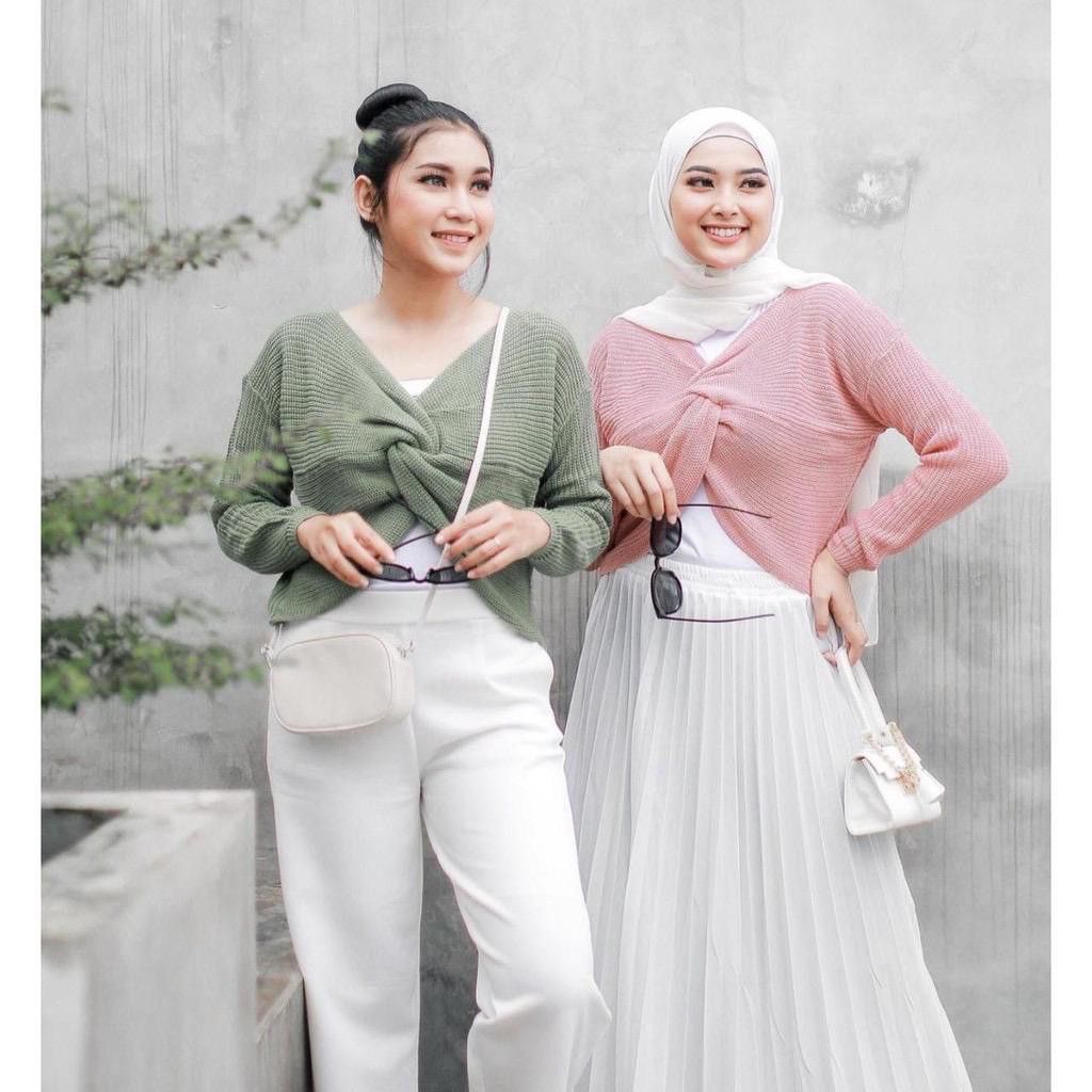 Villa Sweater Rajut Pusatgrosir_solo/ Tities Titiesa Sweater Knite Viral Termurah