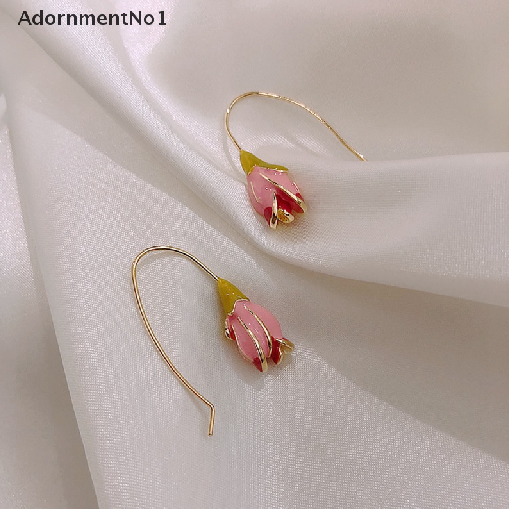 (AdornmentNo1) Anting Tusuk Gantung Desain Bunga Tulip Gaya Retro / Perancis Untuk Wanita