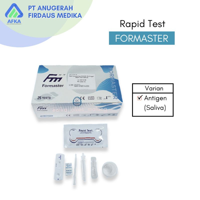 Alat Rapid Test Antigen Alat Swab Air Liur Saliva Formaster