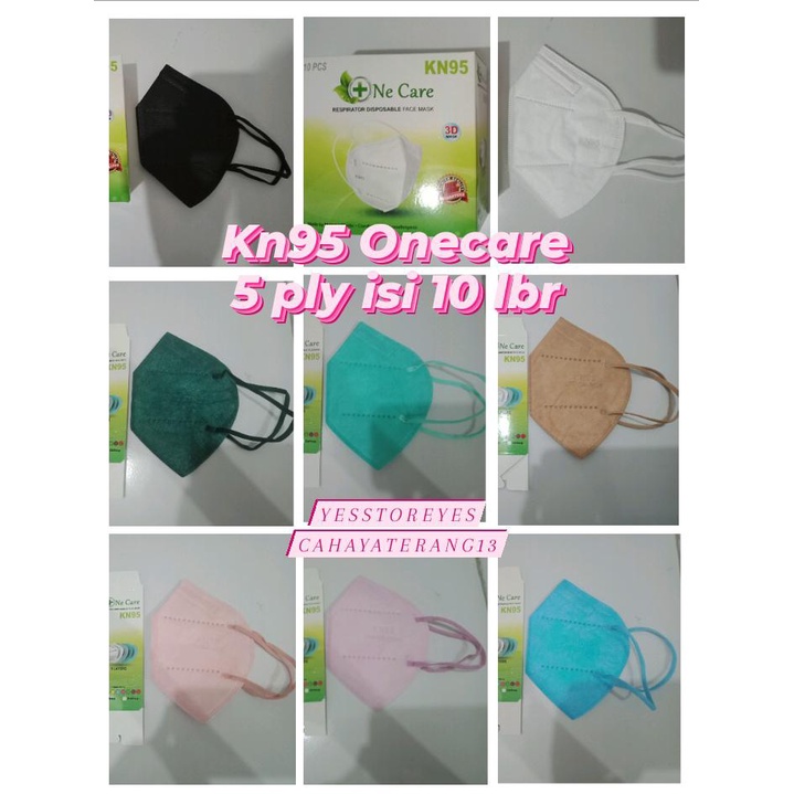 Ready stok onecare KN 95 ONECARE ONE CARE kn95 earloop pelangi, kn 95 rainbow. kn95 pink, hitam, put