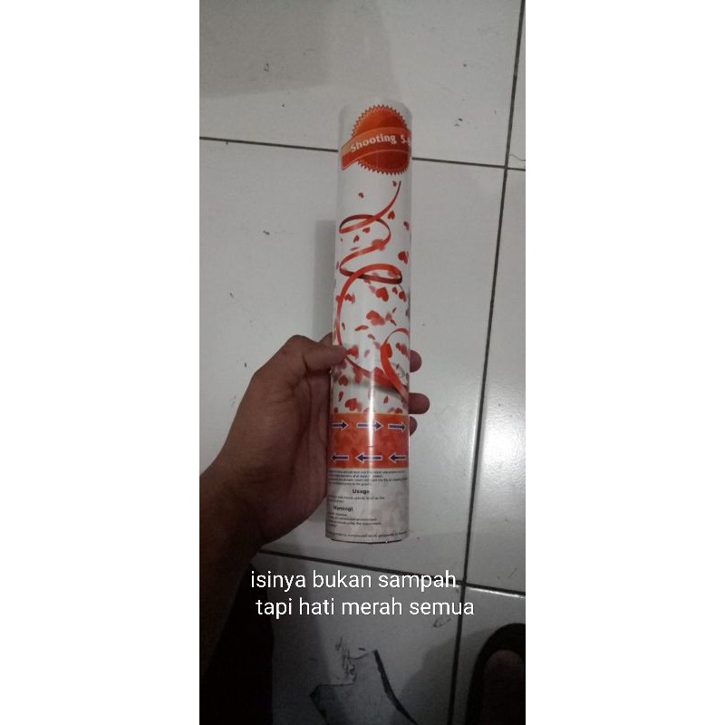 

party pooper conffeti ncl 30 cm isi hati merah semua bukan sampah love kilap