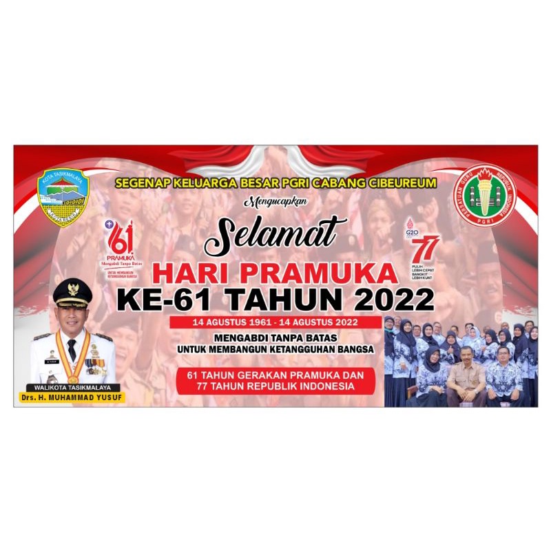Spanduk Banner Hari Pramuka ke 61 2022 Custom 3x1 Meter