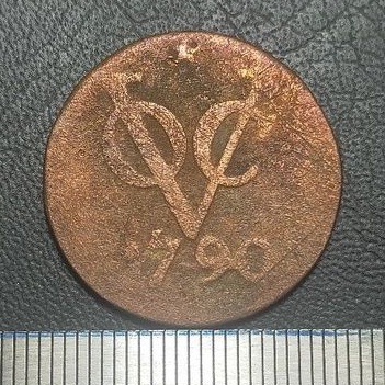 #15.VB. UANG KUNO / KOIN KUNO VOC BELANDA 2 DUIT TAHUN 1790