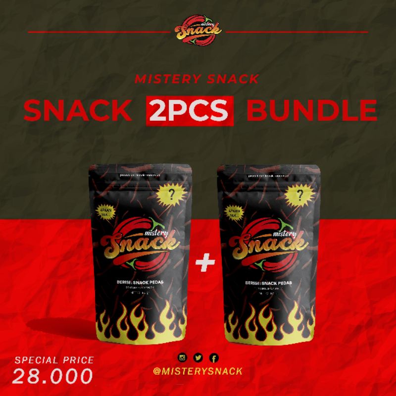 

makanan ringan pedas /snack pedas dari mistery snack bundle 2pcs