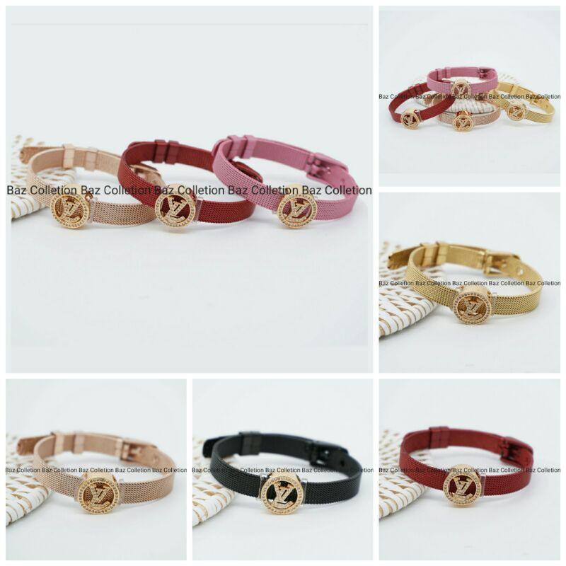 Gelang tangan titanium stainless gelang gesper liontin emas mainan
