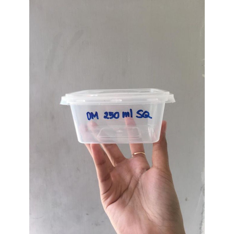 Thinwall 250sq isi 25 kotak square wadah slime terbaru model kotak makanan jajan merek DM