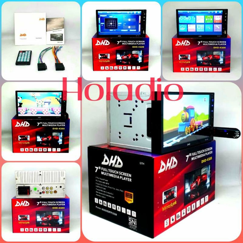 HEADUNIT DOUBLEDIN MP5 DHD 4300 FULLGLASS BLUETOOTH MIRRORLINK DHD-4300 BODY PANJANG