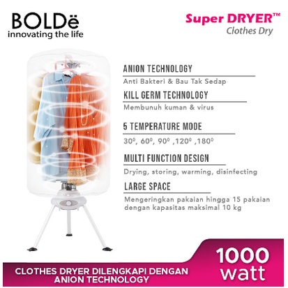 super Clothes dryer pengering baju otomatis BOLDE