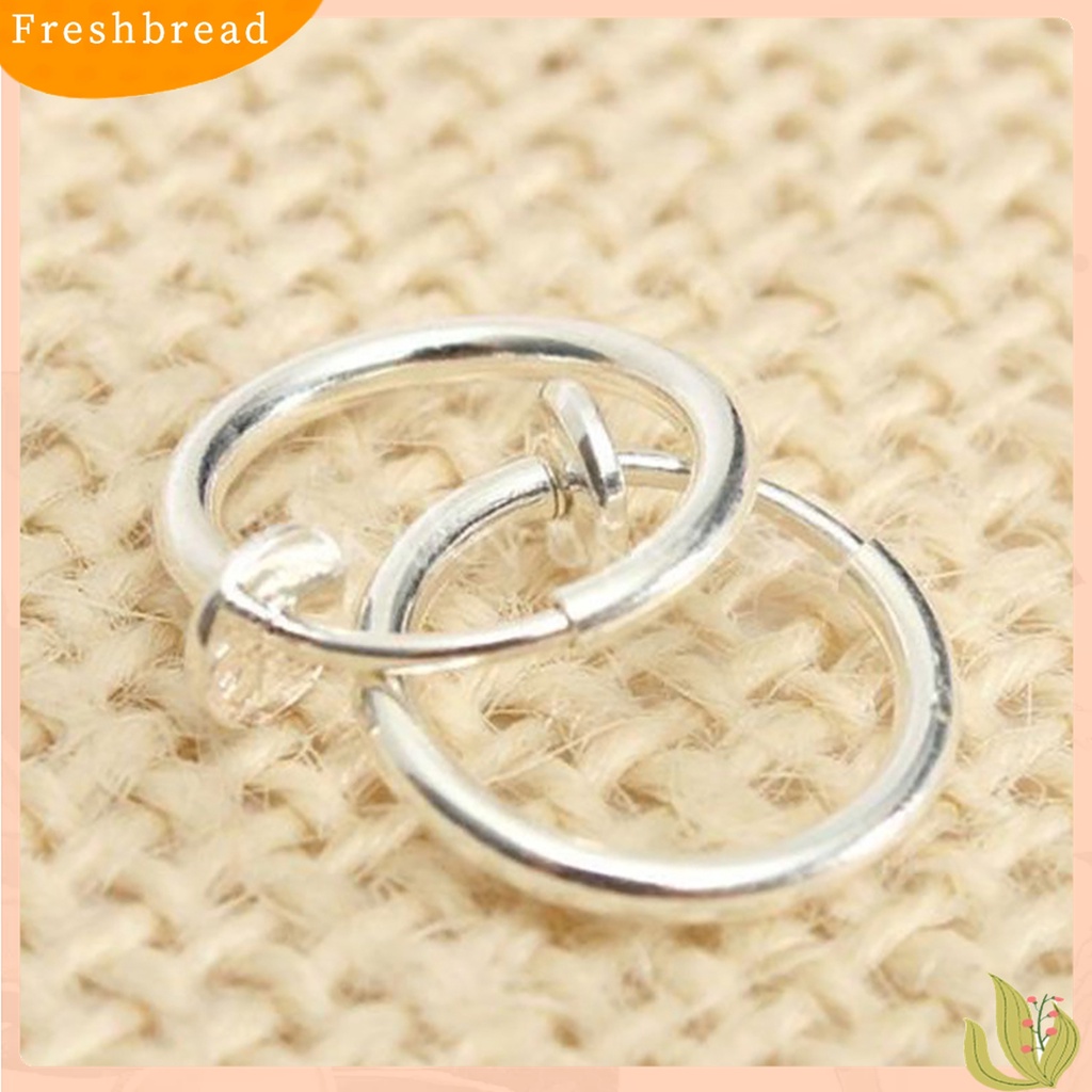 【Fresh】8 Punk Clip On Fake Piercing Nose Lip Hoop Rings Earrings Silver