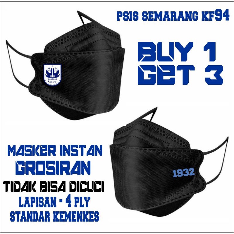 MASKER PSIS SEMARANG BUY 1 GET 3 KF94 MASK / Mahesa Jenar Paket Masker Free Sticker