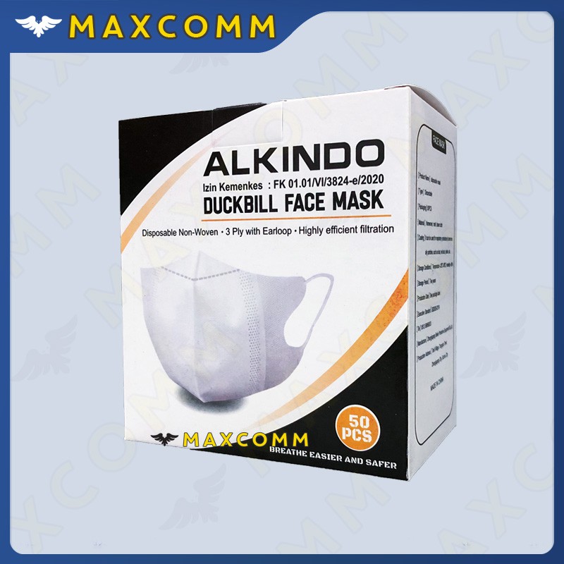 Masker Alkindo Duckbill Garis Isi 50 Masker Sekali Pakai Non Medis