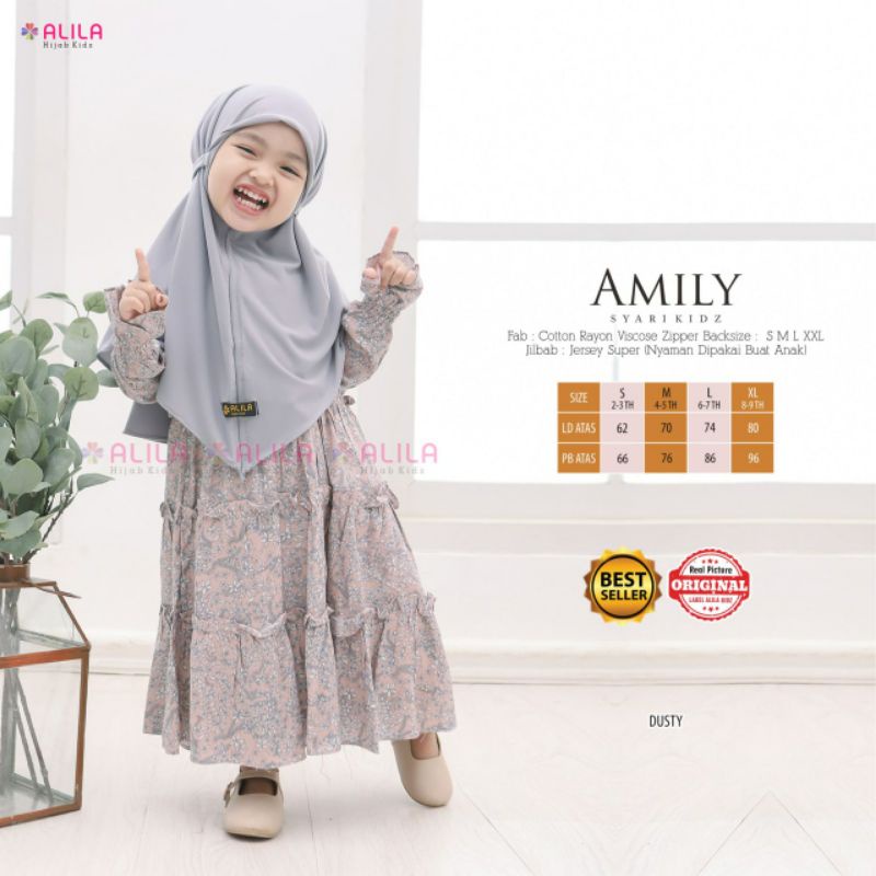 syari kids set AMILY,Gamis anak perempuan syair + include hijab
