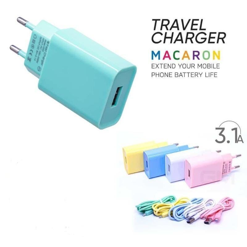 Charger Macaron 3.1A Model OPG011 Kabel Micro USB