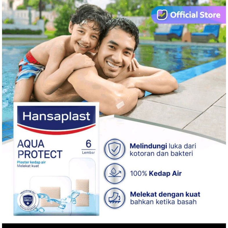 Hansaplast Aqua Protect Plester Kedap Air Melekat Kuat 6's-2