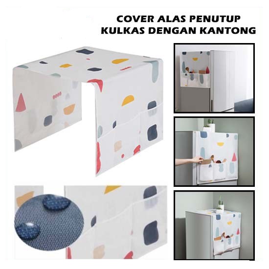 Kulkas Cover Kulkas Taplak Kulkas Penutup Anti Debu dengan Kantong