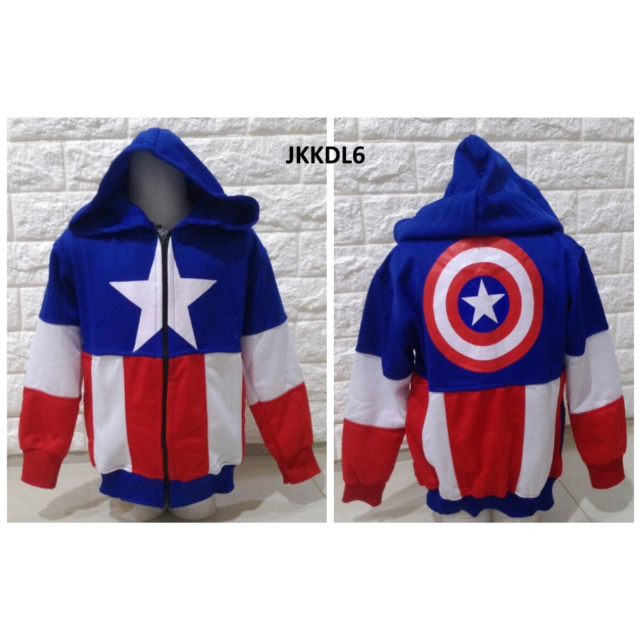 JKKDL6 - Jaket Anak Laki Captain America Logo