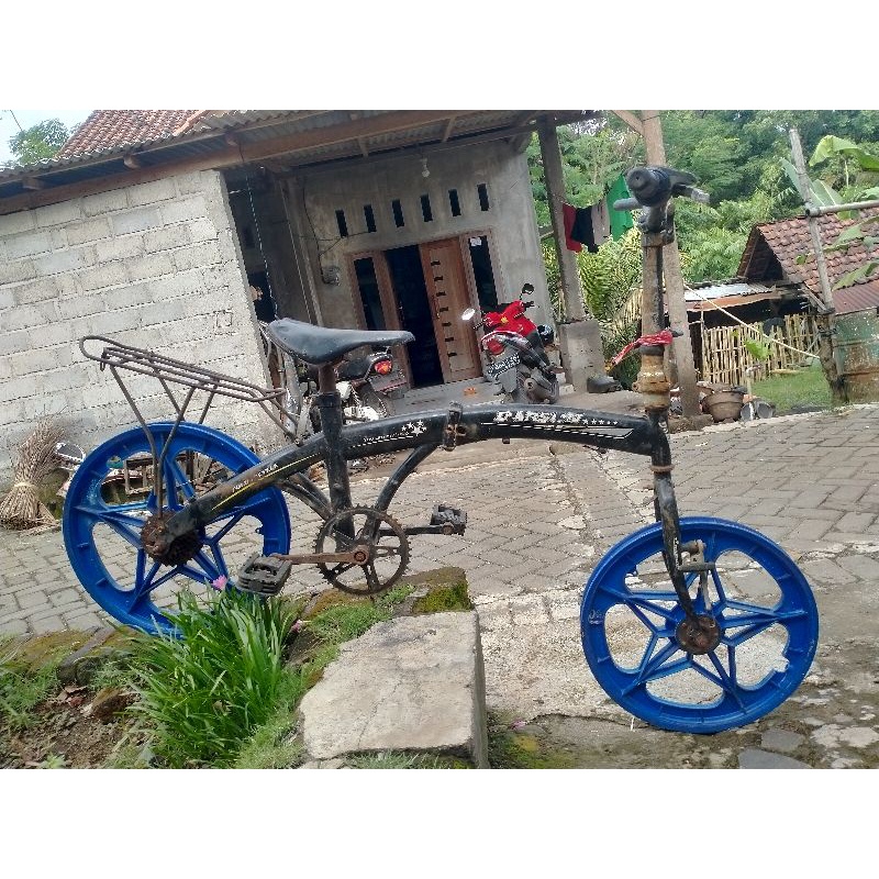 frame rangka sepeda pancal gowes jenis lipat merk DARSON UKURAN 20 plus velg BMX 20 JAPAN PP WHEEL