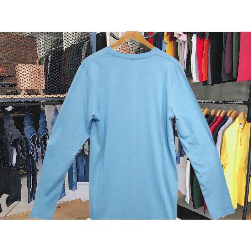 HARGA MURAH kaos polos lengan panjang pria wanita tangan panjang cowok Long sleeve Warna Biru Muda