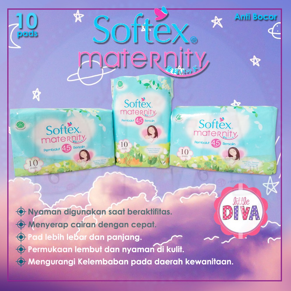 Jual Softex Maternity Pads 10 And 20 Pcs Pembalut Bersalin Panjang 45