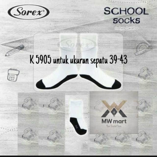 Kaos kaki anak sekolah Sorex K 5905 untuk sepatu uk 39-42