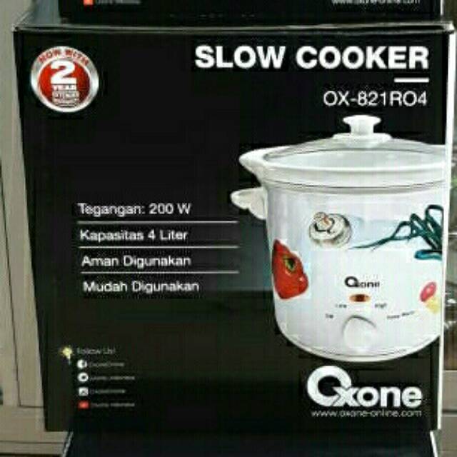 Oxone OX-821RO4 Slow Cooker Ceramic Round Listrik Keramik 4 Liter OX 821R04