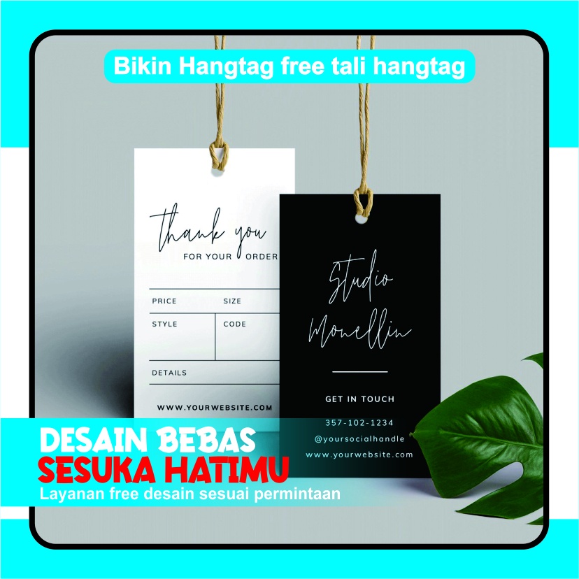 

Hangtag, Lebel Baju, Hijab, Celana, kaos, dll gratis desain dan tali (1 Hari jadi)