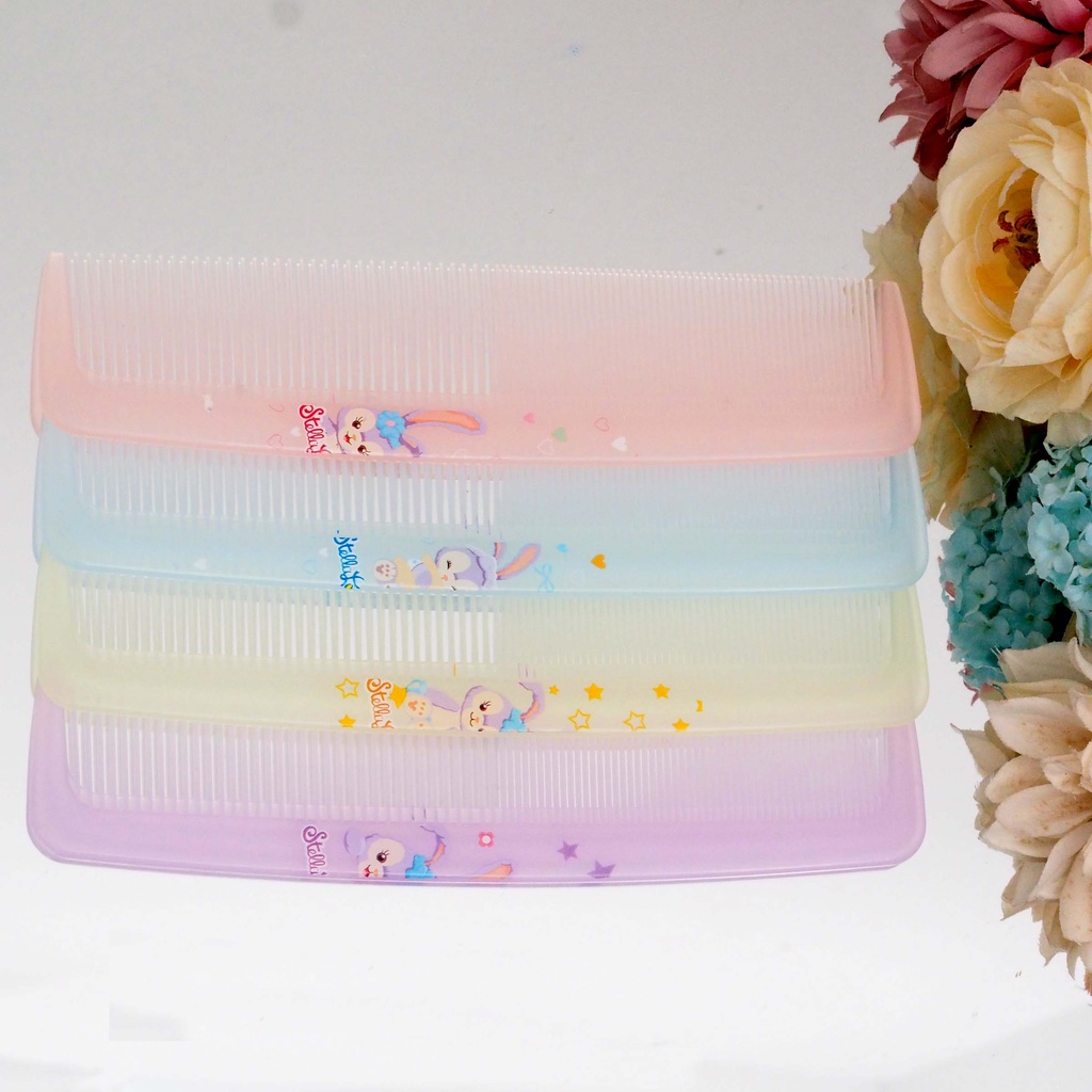 Sisir Lurus Rapat Motif Rabbit Warna Pastel Sisir Rambut Panjang Hair Sytle Comb Murah