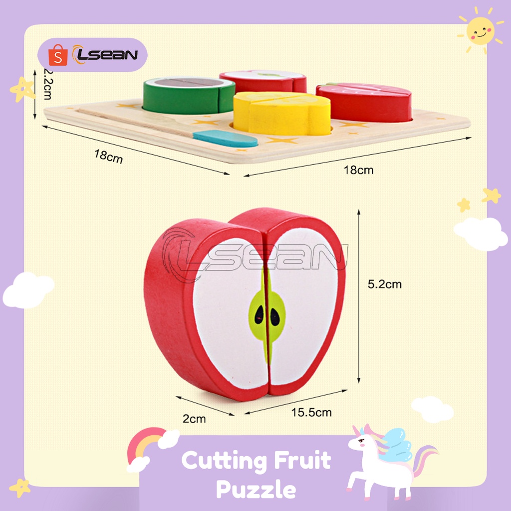 KITCHEN PLAYHOUSE | MAINAN LUCU EDUKASI PUZZLE KAYU POTONG BUAH DAN SAYUR