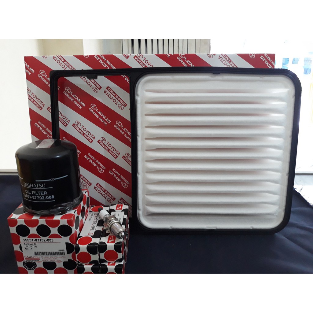 PAKET HEMAT BUSI &amp; FILTER OLI &amp; FILTER UDARA - AVANZA / XENIA / RUSH / TERIOS VVTI ASLI