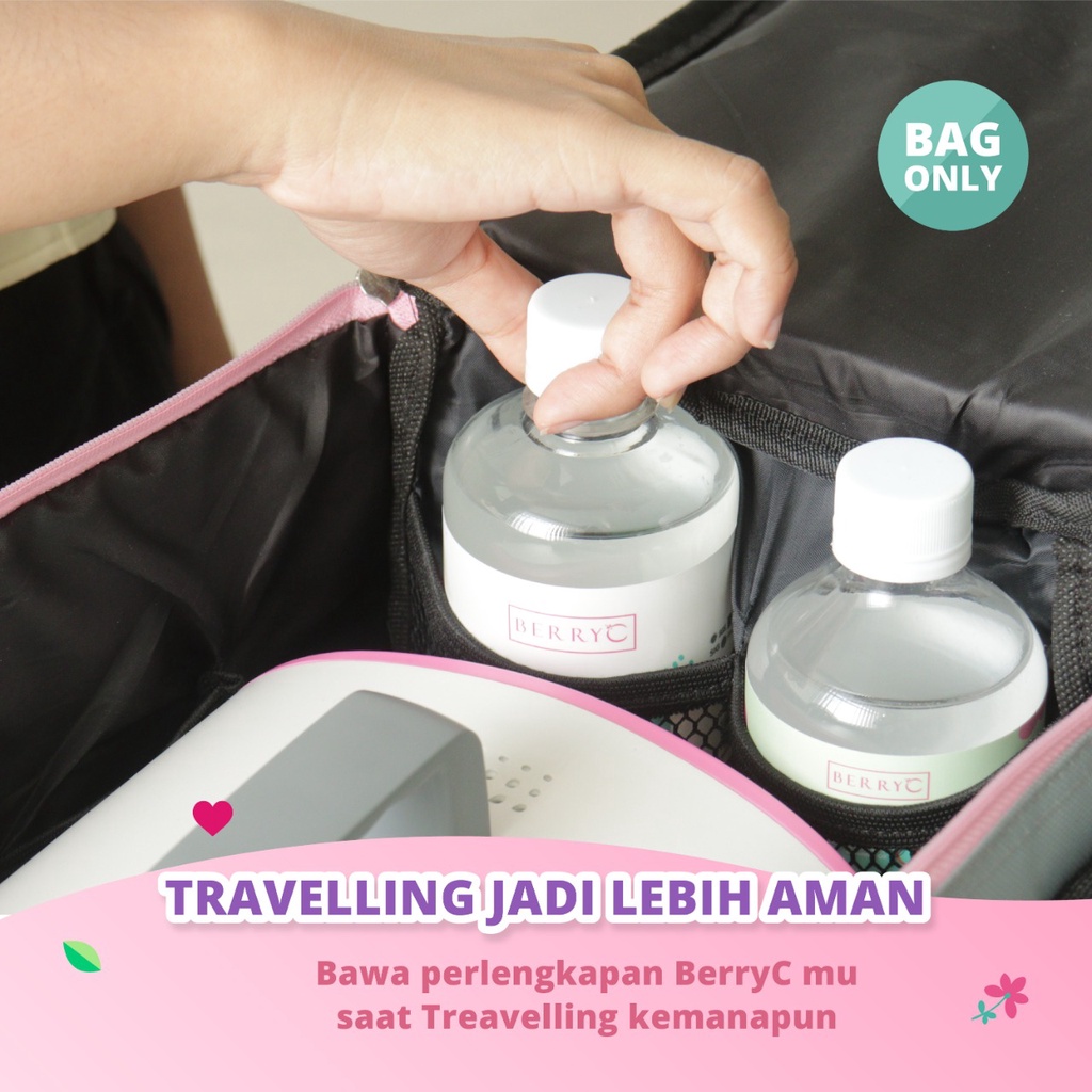 BerryC Pouch Travel Organizer / Tas Kosmetik Transparan / Tas Tenteng Bening packing pack plastik organiser mini kecil compact tahan air waterproof awet kuat transparent bening tembus pandang pelindung bungkus cover bag jinjing