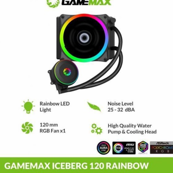 Gamemax Iceberg 120 Rainbow AIO Liquid Cooler Fan