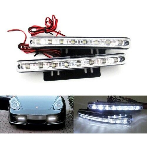 Lampu Led Drl 8 Mata Running Light Mobil 2 Pcs Waterproof TERMURAH Ready UNIVERSAL