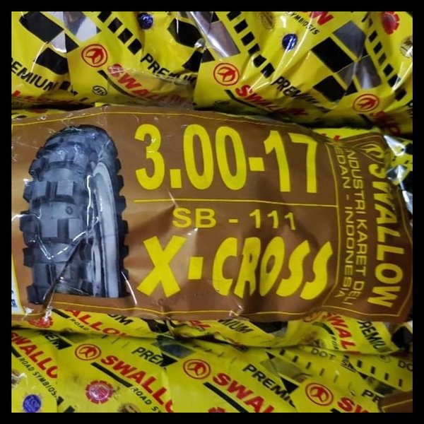 Paketan Ban SWALLOW 300-17 X-CROSS TUBETYPE SB-111 & BAN DALAMNYA