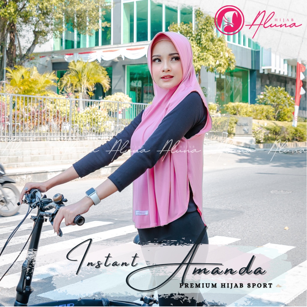 Instant Amanda By Hijab Aluna Official | Kerudung | Jilbab | Hijab | Hijab Instan | Jilbab Instan | Bergo | Khimar | Jersey Stella-Dusty Pink