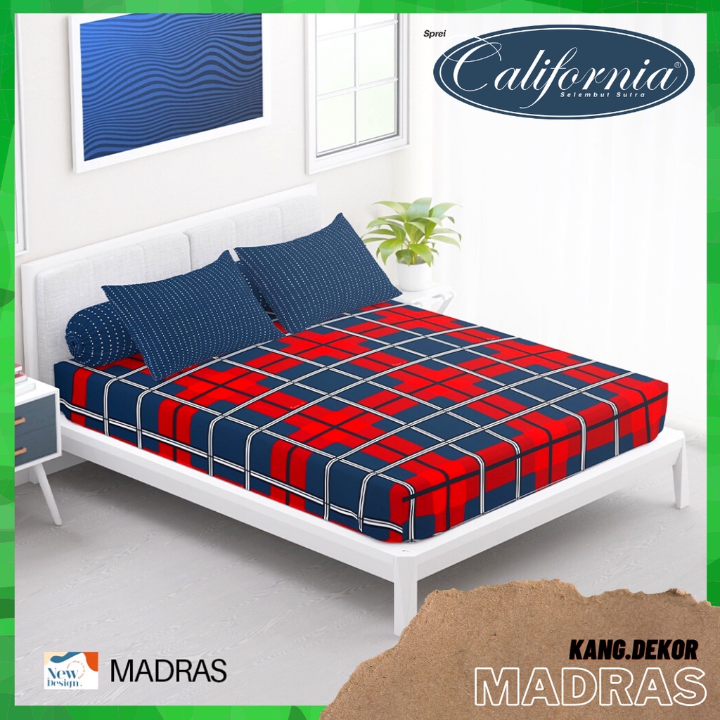 SPREI CALIFORNIA MOTIF MADRAS QUEEN KING SINGLE SIZE 160X200 180X200 120X200 SPREI NO 1 2 3 MURAH SE