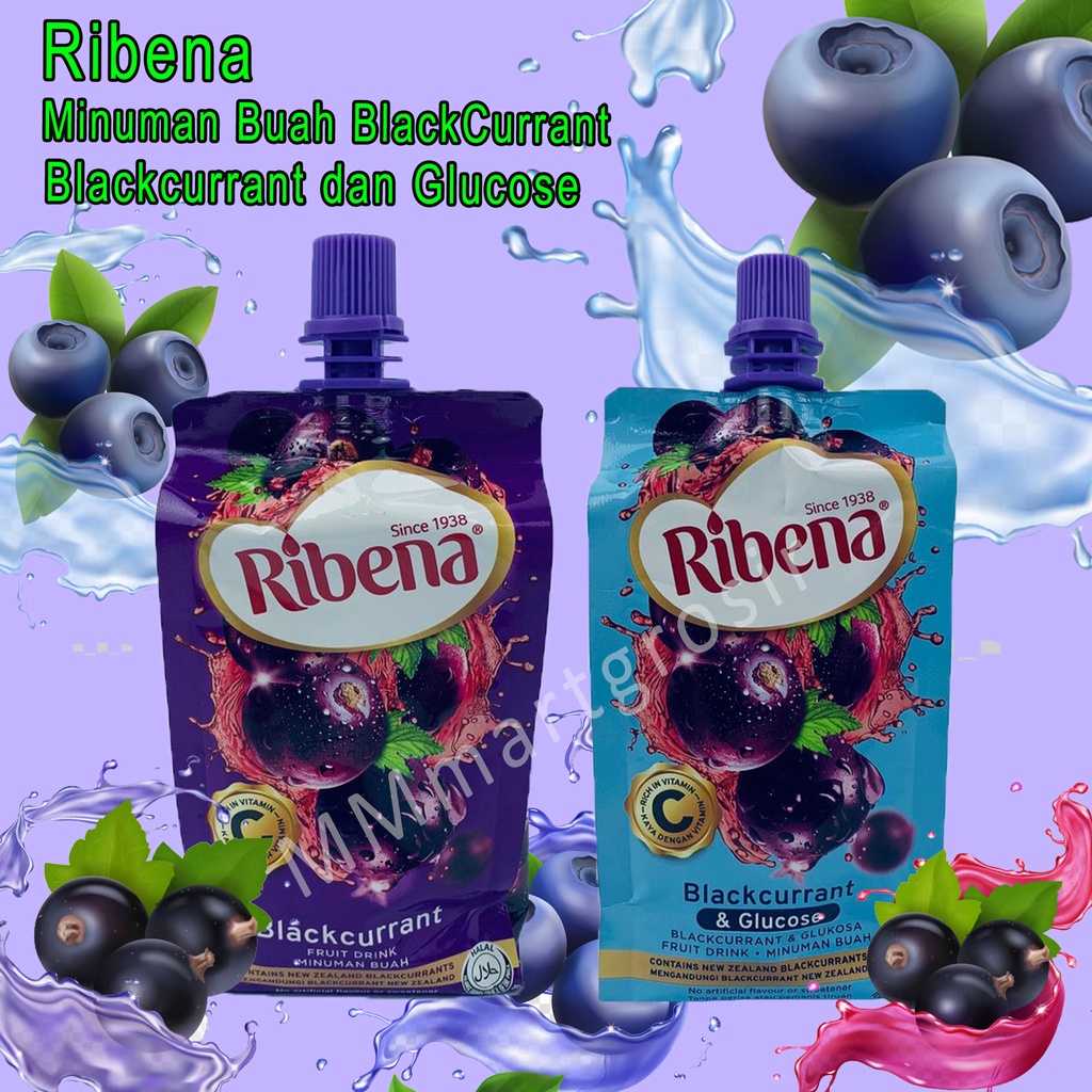 Ribena / Minuman buah / Blackcurrant dan Glucose / Blackcurran / 330ml