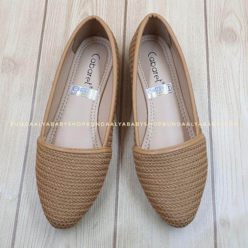 Sepatu Wanita Slip on Casual Flatshoes CABARET - Sepatu Wanita Premium Size 37 - 40 COKLAT -Sepatu Flatshoes Suede Simple