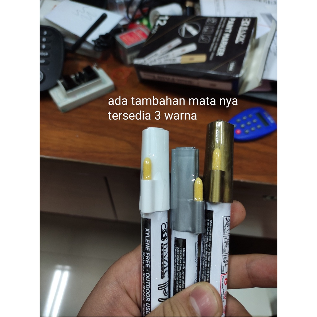 

paint marker bazic emas silver atau putih satuan