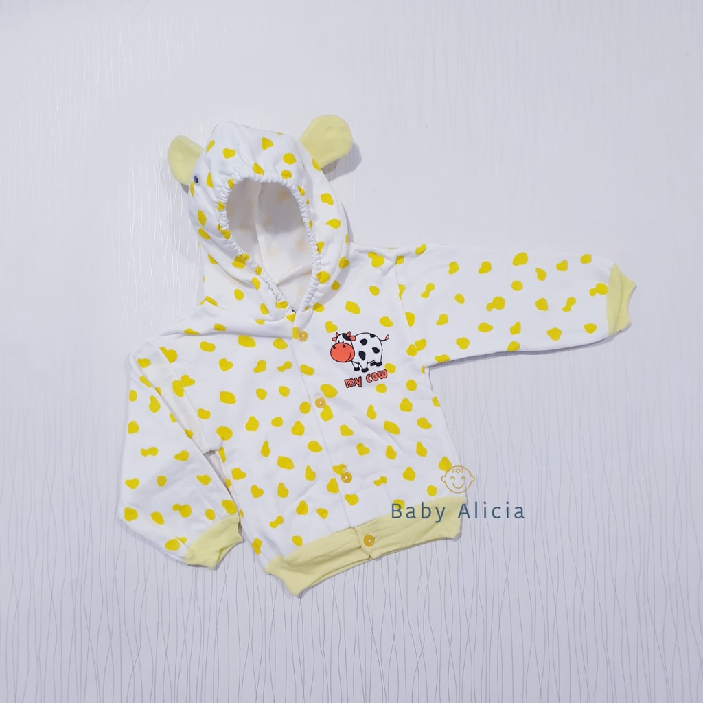 COD Baby Alicia Jaket Bayi Motif Putih Baby Alicia