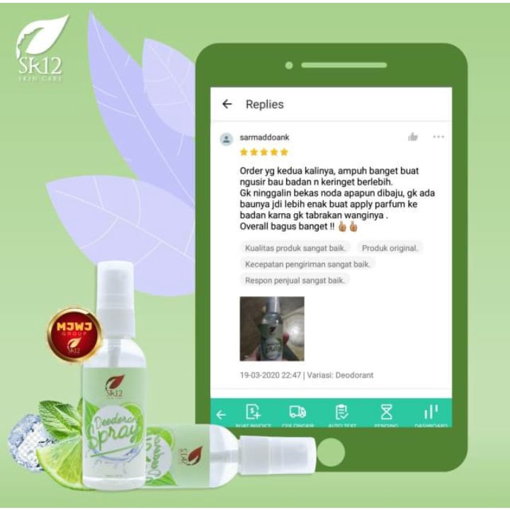 Deodorant Spray SR12 Herbal Ampuh atasi Bau Badan Keringat Berlebih Mencerahkan Ketiak BPOM 60 ml