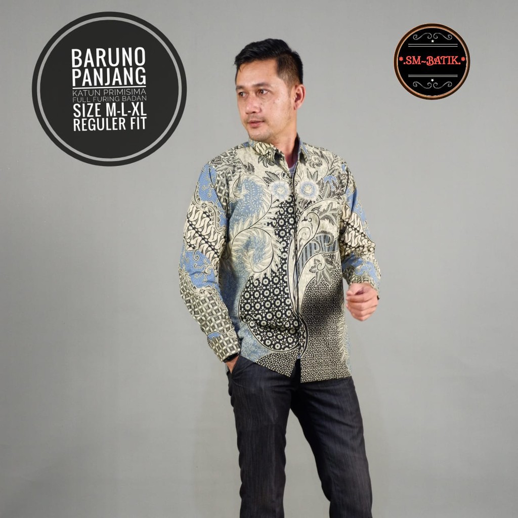 BARUNO SM BATIKSOLOAMANAH KEMEJA BAJU BATIK PRIA SOLO LENGAN PANJANG PENDEK LAPIS FURING ATASAN BATIK PREMIUM MODERN KATUN HALUS  WISAKA SOGAN WICAKSONO ABSTRAK  BYANTARA BIMA IJO NARAYA HARYONO PARANG TRUNTUM KEMBANG ABANG AKAR MERAH BANGAU MELON ADI